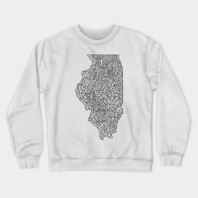 Illinois Map Design Crewneck Sweatshirt by Naoswestvillage